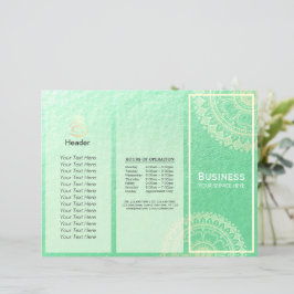 Yoga Meditation Instructor Guld Mandala Tri-Fold