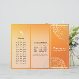 Yoga Meditation Instructor Guld Mandala Tri-Fold