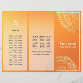 Yoga Meditation Instructor Guld Mandala Tri-Fold