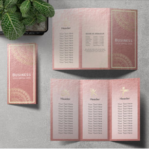 Yoga Meditation Instructor Guld Mandala Tri-Fold
