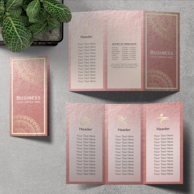 Yoga Meditation Instructor Guld Mandala Tri-Fold (Skapare uppladdad)