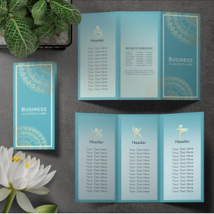 Yoga Meditation Instructor Guld Mandala Tri-Fold