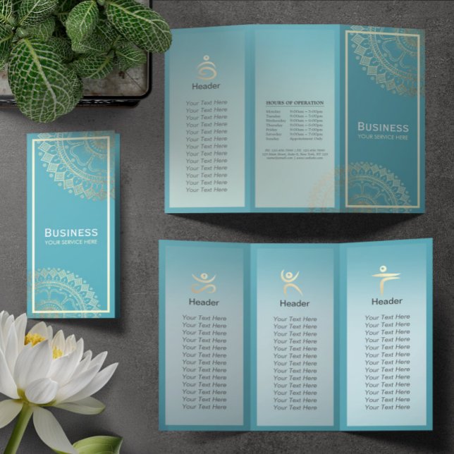 Yoga Meditation Instructor Guld Mandala Tri-Fold (Skapare uppladdad)