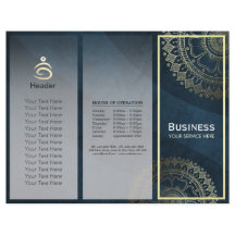 Yoga Meditation Instructor Guld Mandala Tri-Fold