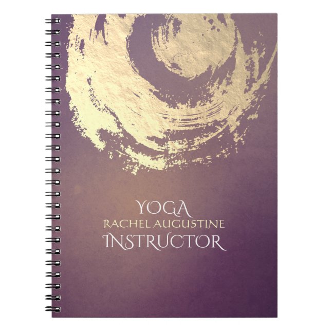 Yoga Meditation Instructor Lila Guld ZEN Symbol Anteckningsbok (Framsidan)