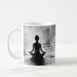 Yoga Meditation Instructor Lotus Pose Bläck Painti Kaffemugg