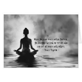 Yoga Meditation Instructor Lotus Pose Bläck Painti OBS Kort