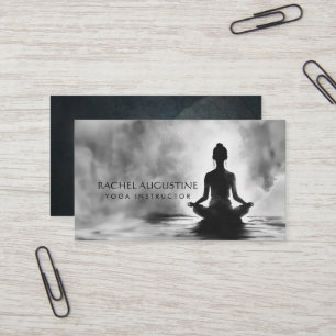Yoga Meditation Instructor Lotus Pose Bläck Painti Visitkort