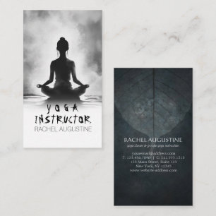 Yoga Meditation Instructor Lotus Pose Bläck Painti Visitkort