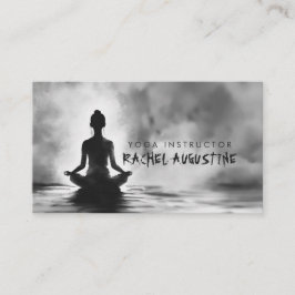Yoga Meditation Instructor Lotus Pose Bläck Painti Visitkort