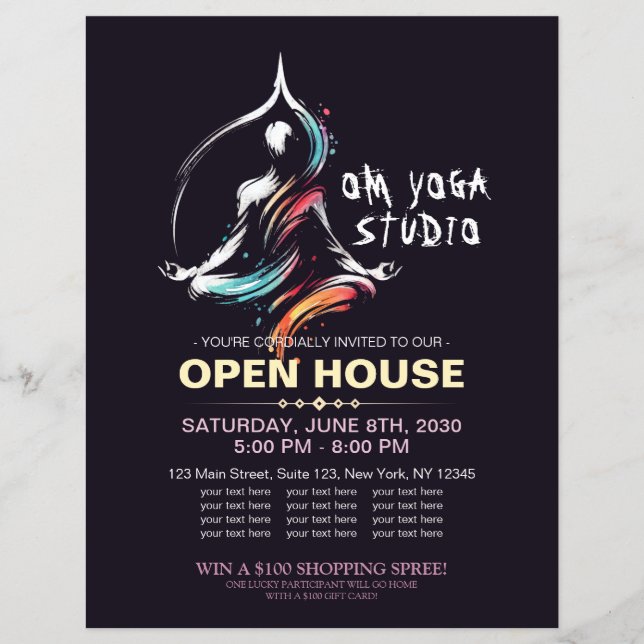 Yoga Meditation Instructor Lotus Pose Pose Push St Reklamblad (Framsidan)