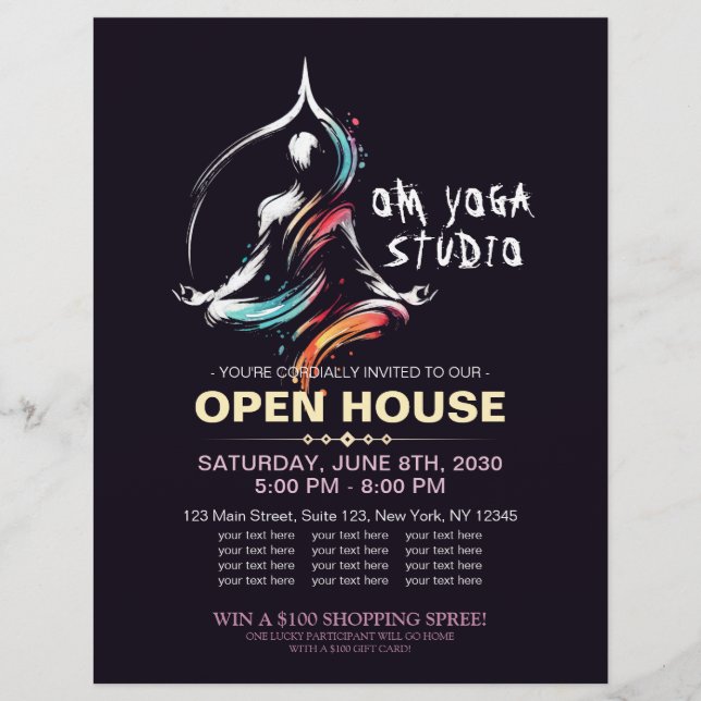 Yoga Meditation Instructor Lotus Pose Pose Push St Reklamblad (Framsidan)