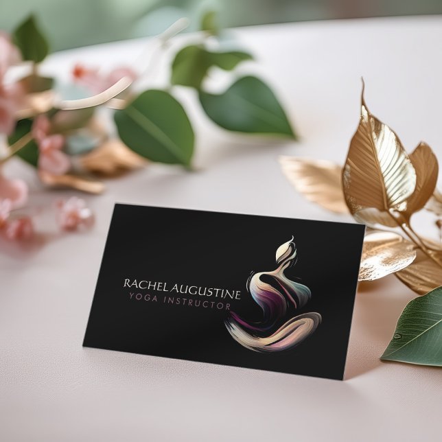 Yoga Meditation Instructor Lotus Pose Pose Push St Visitkort (Skapare uppladdad)
