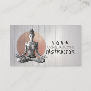 Yoga Meditation Instructor Lotus Pose Reiki Master Visitkort