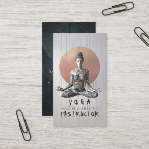 Yoga Meditation Instructor Lotus Pose Reiki Master Visitkort