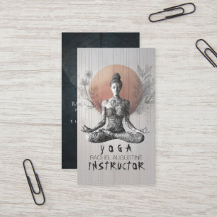 Yoga Meditation Instructor Lotus Pose Reiki Master Visitkort
