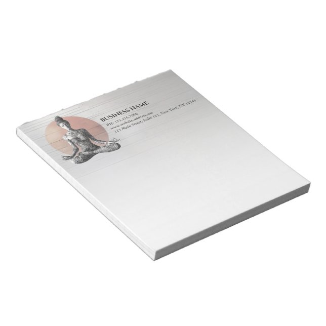 Yoga Meditation Instructor Reiki Master Lotus Pose Anteckningsblock (Vinklad)