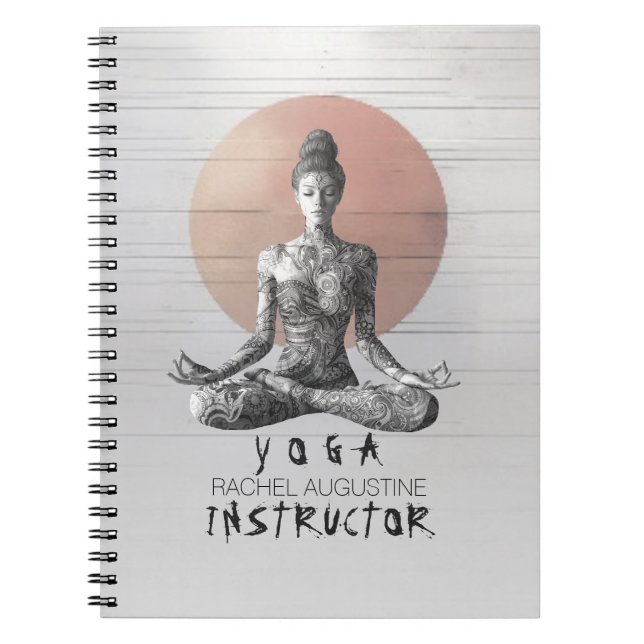 Yoga Meditation Instructor Reiki Master Lotus Pose Anteckningsbok (Framsidan)