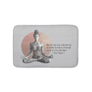 Yoga Meditation Instructor Reiki Master Lotus Pose Badrumsmatta