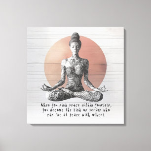 Yoga Meditation Instructor Reiki Master Lotus Pose Canvastryck
