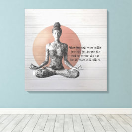 Yoga Meditation Instructor Reiki Master Lotus Pose Canvastryck