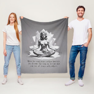 Yoga Meditation Instructor Reiki Master Lotus Pose Fleecefilt
