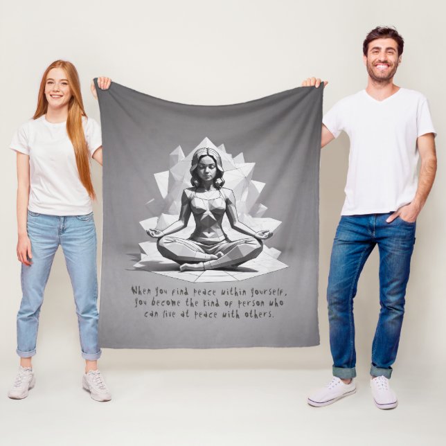 Yoga Meditation Instructor Reiki Master Lotus Pose Fleecefilt (På plats)