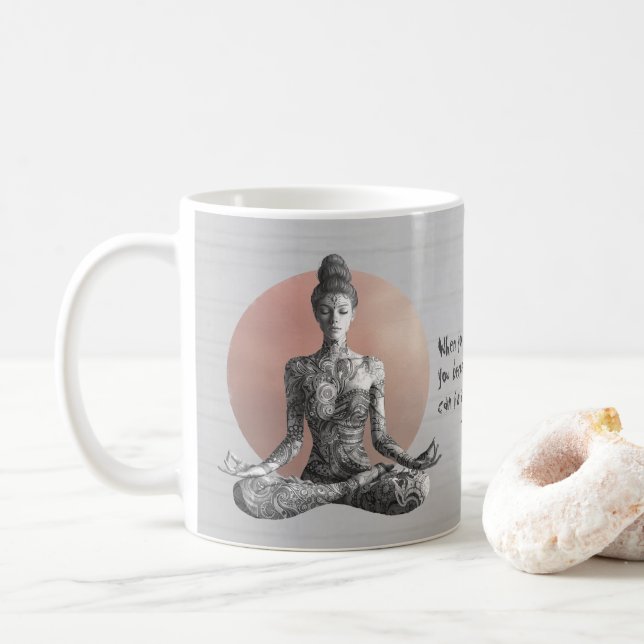 Yoga Meditation Instructor Reiki Master Lotus Pose Kaffemugg (Med munk)