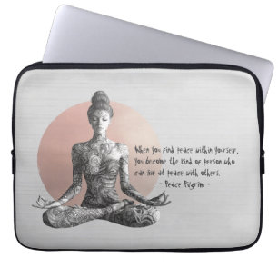 Yoga Meditation Instructor Reiki Master Lotus Pose Laptop Fodral
