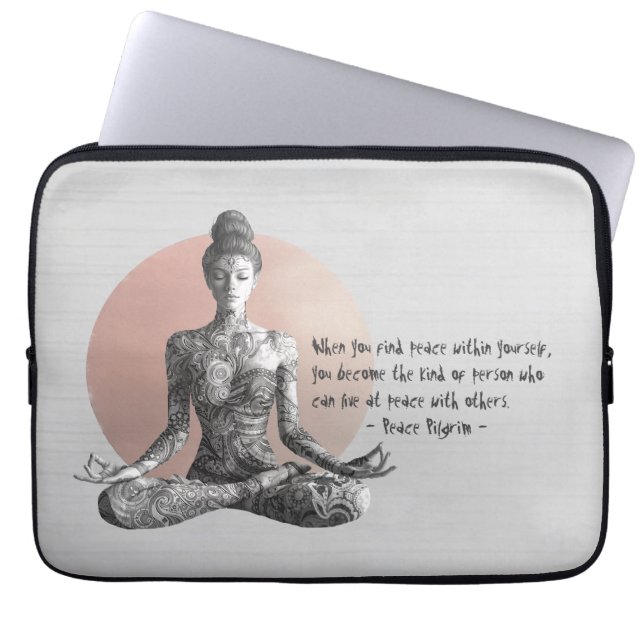 Yoga Meditation Instructor Reiki Master Lotus Pose Laptop Fodral (Framsidan)