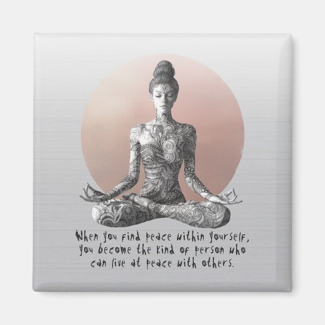 Yoga Meditation Instructor Reiki Master Lotus Pose Magnet (Framsidan)