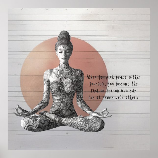 Yoga Meditation Instructor Reiki Master Lotus Pose Poster (Framsidan)