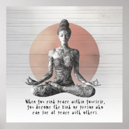 Yoga Meditation Instructor Reiki Master Lotus Pose Poster