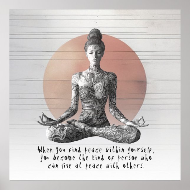 Yoga Meditation Instructor Reiki Master Lotus Pose Poster (Framsidan)