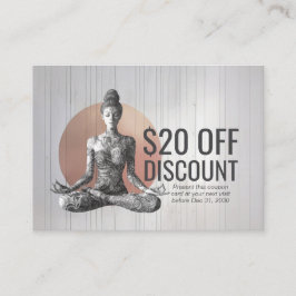 Yoga Meditation Instructor Reiki Master Lotus Pose Rabattkort