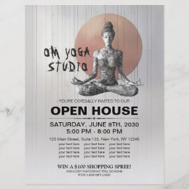 Yoga Meditation Instructor Reiki Master Lotus Pose Reklamblad