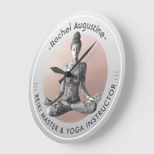 Yoga Meditation Instructor Reiki Master Lotus Pose Stor Klocka
