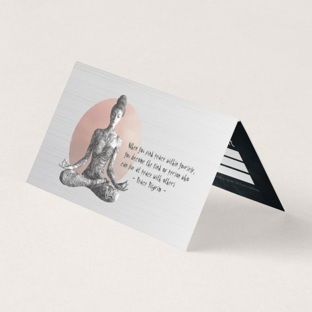 Yoga Meditation Instructor Reiki Master Lotus Pose Visitkort (Framsida)