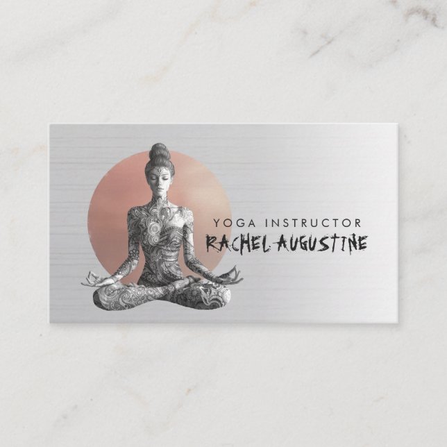 Yoga Meditation Instructor Reiki Master Lotus Pose Visitkort (Framsida)