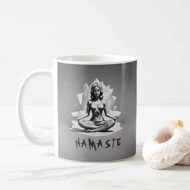 Yoga Meditation Instructor Reiki Master Low Poly Kaffemugg (Med munk)