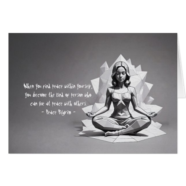 Yoga Meditation Instructor Reiki Master Low Poly OBS Kort (Framsidan Horizontal)