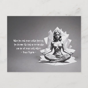 Yoga Meditation Instructor Reiki Master Low Poly Vykort