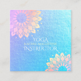 Yoga Meditation Instructor Ro Gold Foil Mandala Fyrkantigt Visitkort