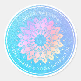 Yoga Meditation Instructor Ro Gold Foil Mandala Runt Klistermärke