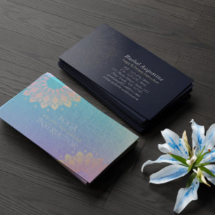 Yoga Meditation Instructor Ro Gold Foil Mandala Visitkort