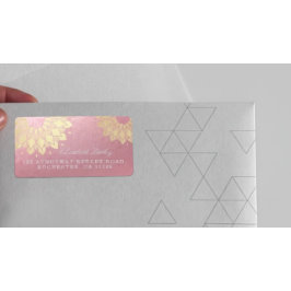 Yoga Meditation Instructor Ro Guld Mandala Lotus Adressetikett