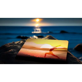 Yoga Meditation Instructor Sunset Halva Måne Pose Visitkort