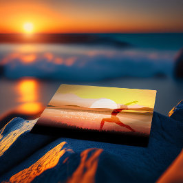 Yoga Meditation Instructor Sunset Halva Måne Pose Visitkort