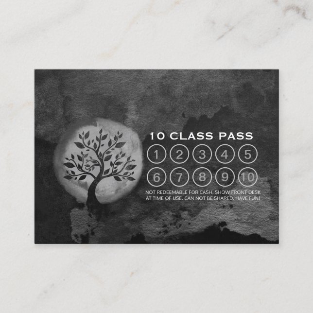Yoga Meditation Instructor Träd Class Pass Loyalty Lojalitetskort (Framsida)