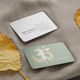 Yoga Meditation Instructor Träd Pose Guld OM-tecke Visitkort